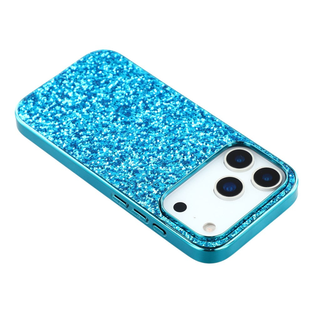 For iPhone 17 Pro Max Case TPU + PC Sparkling Glitter Phone Back Cover - Blue