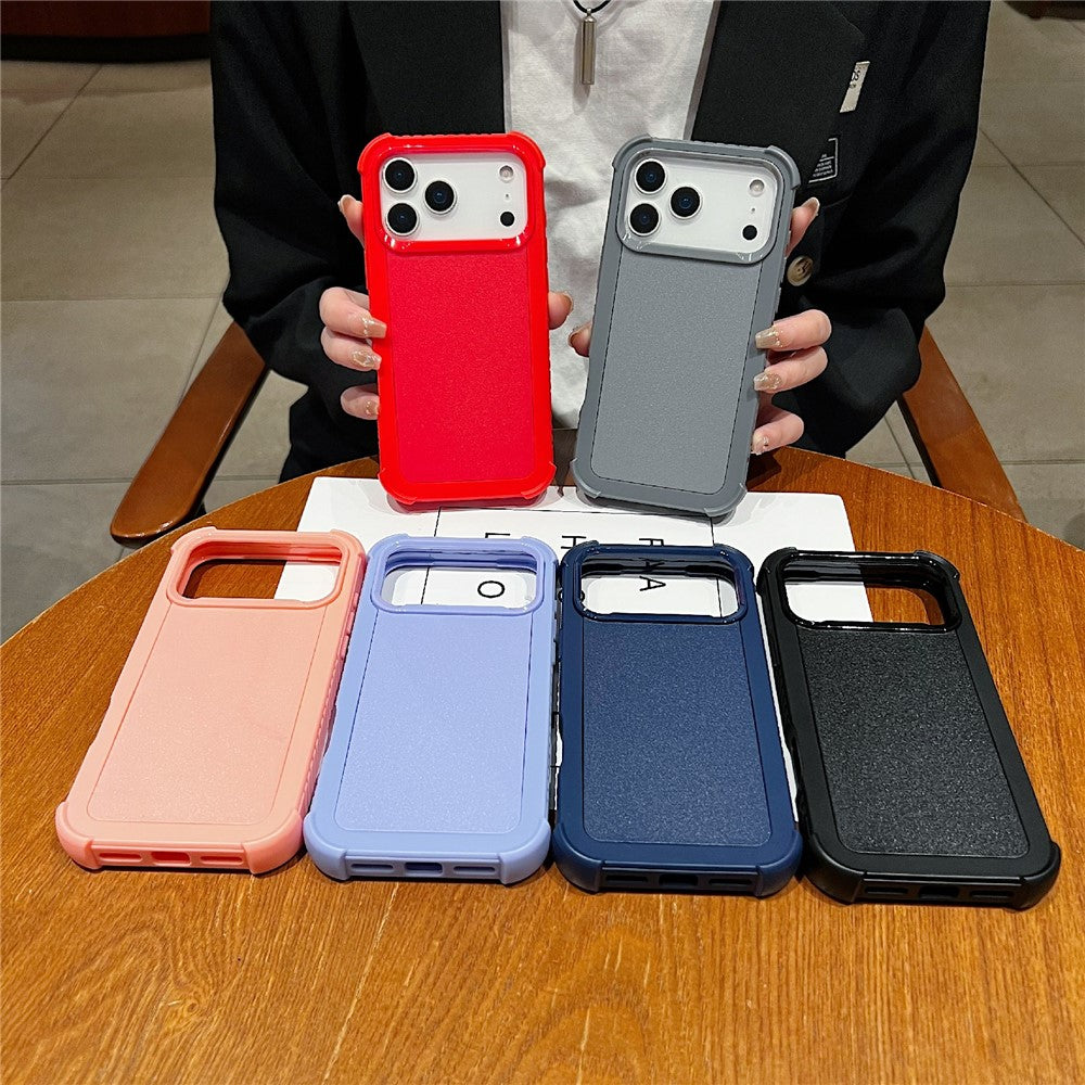 For iPhone 17 Pro Max Case 3 in 1 Shockproof PC TPU Matte Phone Back Cover - Purple