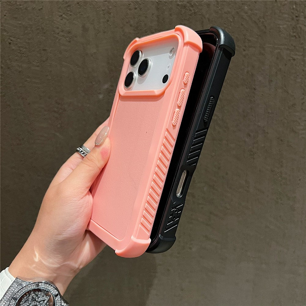 For iPhone 17 Pro Max Case 3 in 1 Shockproof PC TPU Matte Phone Back Cover - Pink