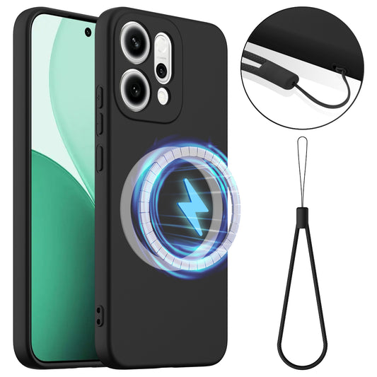 For Oppo Reno14 Pro 5G (China) / Oppo Reno14 Pro 5G (Global) Case Compatible with MagSafe Anti-Drop Liquid Silicone Phone Cover - Black