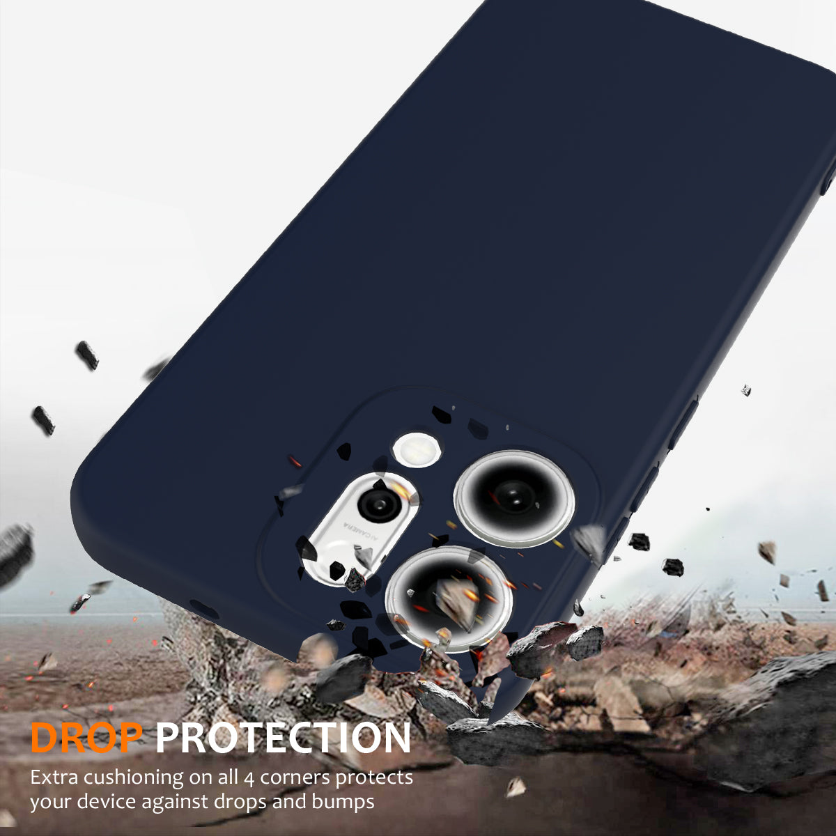 For Oppo Reno14 Pro 5G (China) / Oppo Reno14 Pro 5G (Global) Case Compatible with MagSafe Anti-Drop Liquid Silicone Phone Cover - Dark Blue