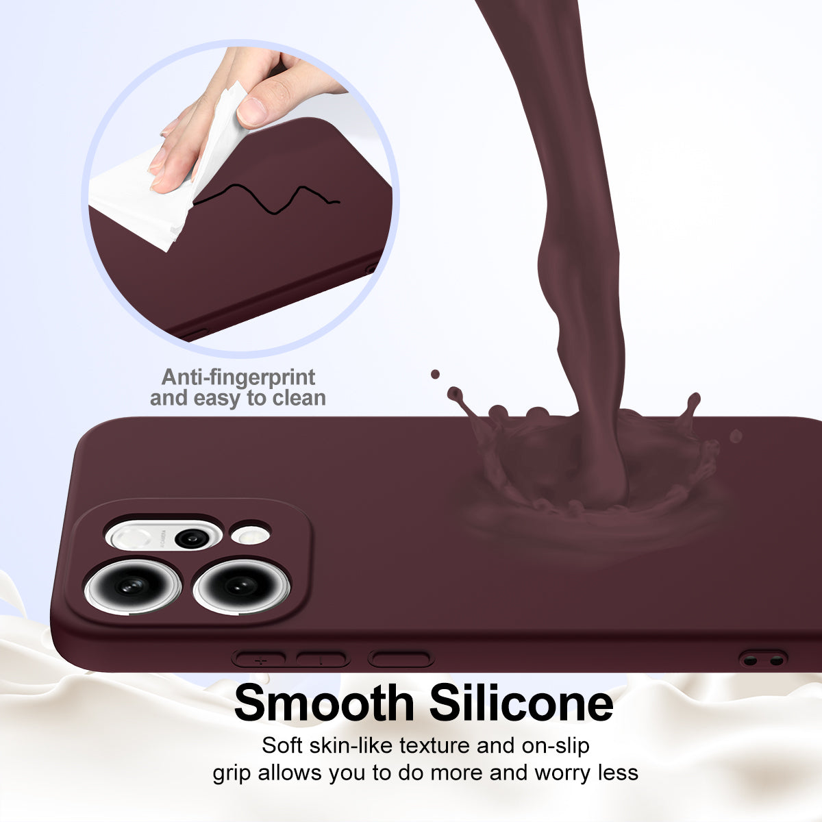 For Oppo Reno14 Pro 5G (China) / Oppo Reno14 Pro 5G (Global) Case Compatible with MagSafe Anti-Drop Liquid Silicone Phone Cover - Wine Red