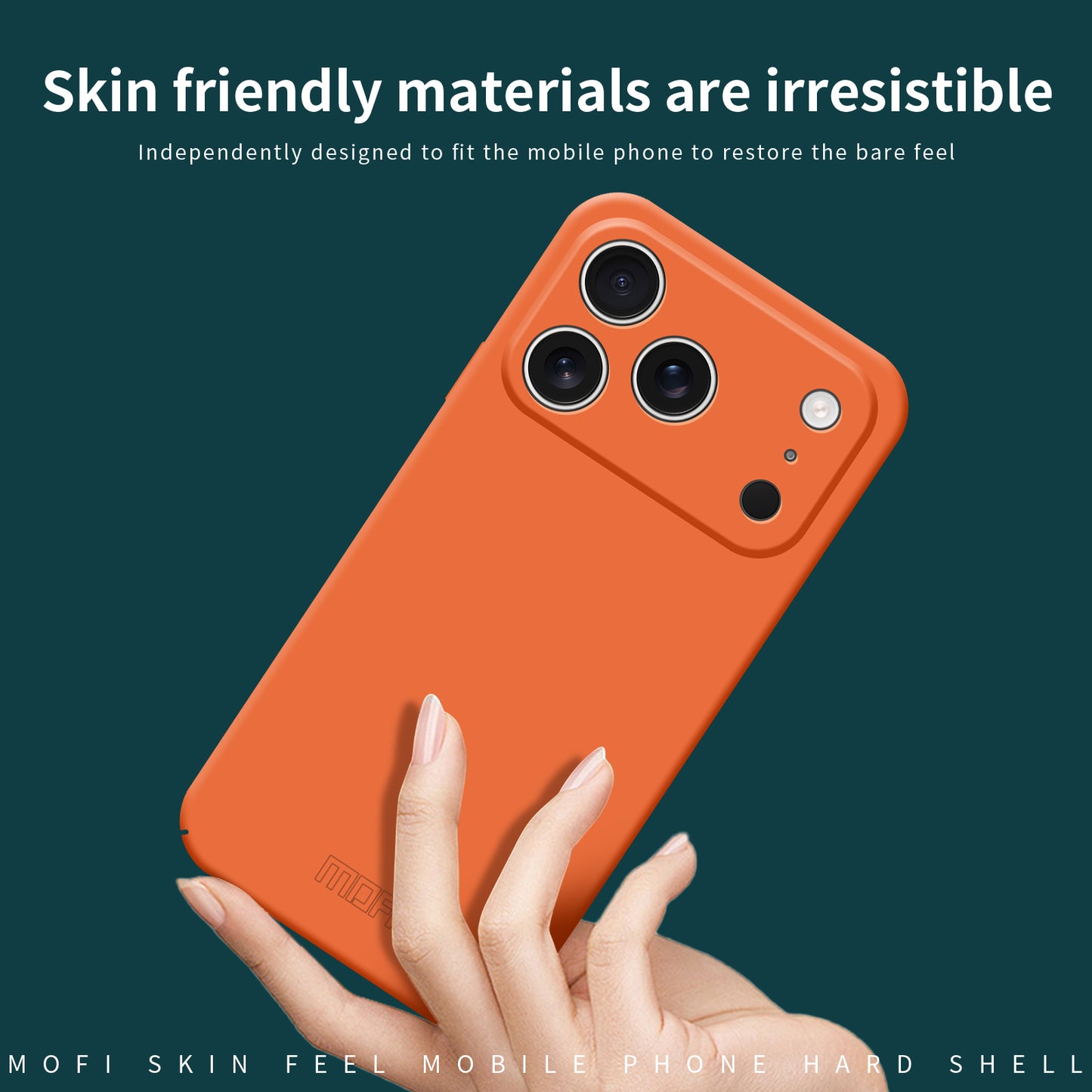For iPhone 17 Pro Max Phone Case MOFI JK Qin Series Skin-Touch Matte Anti-fingerprint Back Cover - Orange