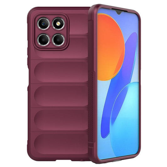 For Honor X8 5G Flexible TPU Mobile Phone Back Cover Drop Protection Phone Protective Case - Wine Red
