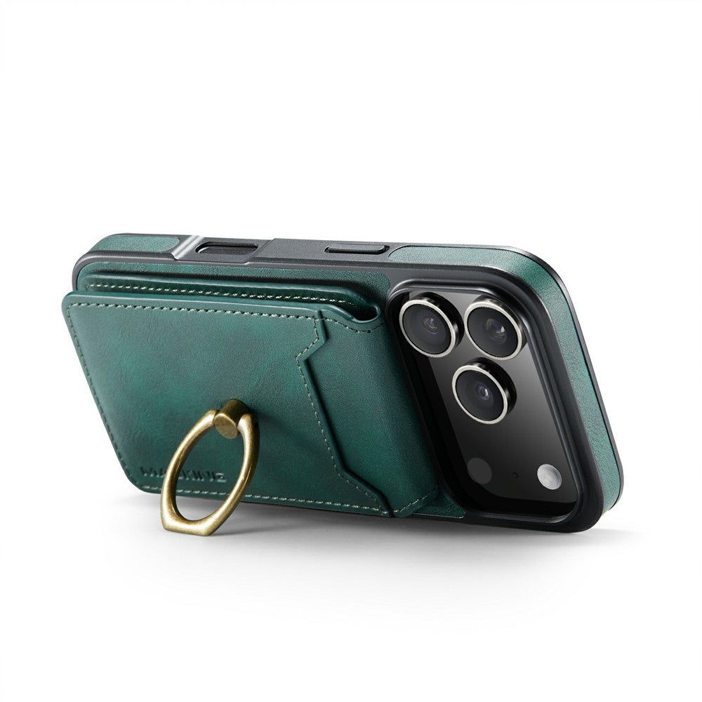 MAGKING K1 Series For iPhone 17 Pro Max Magnetic Case PC + TPU + PU Phone Cover with Card Holder - Green