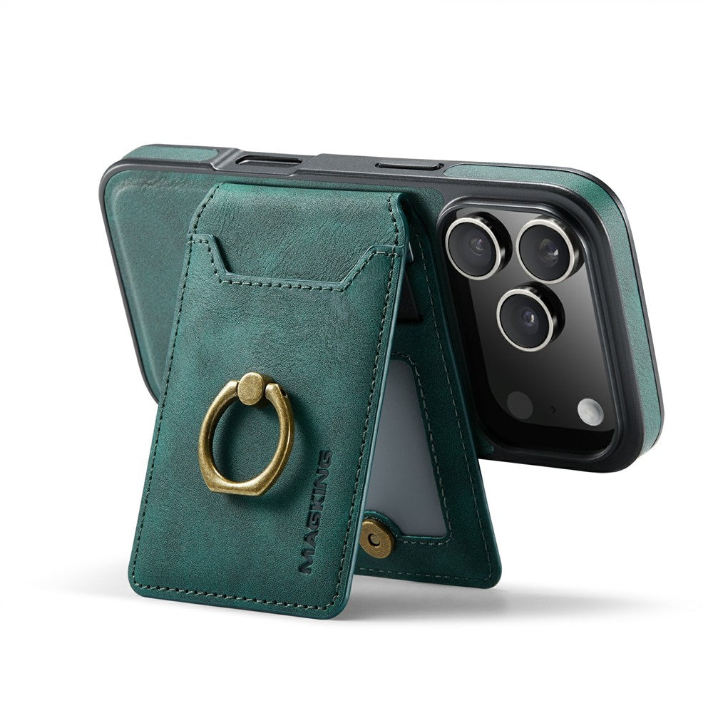MAGKING K1 Series For iPhone 17 Pro Max Magnetic Case PC + TPU + PU Phone Cover with Card Holder - Green