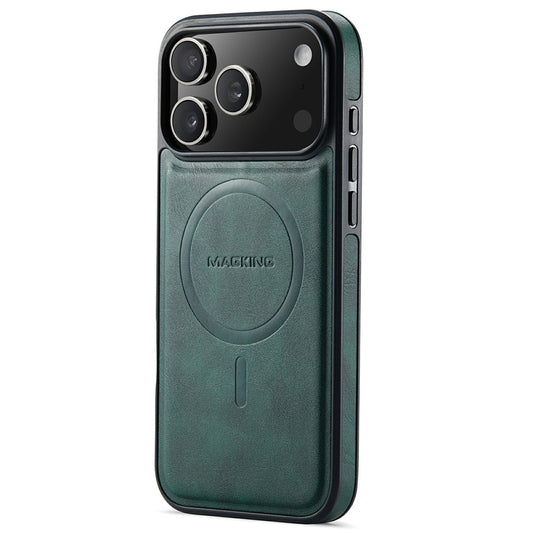 MAGKING K1 Series For iPhone 17 Pro Max Magnetic Case PC + TPU + PU Leather Phone Cover - Green