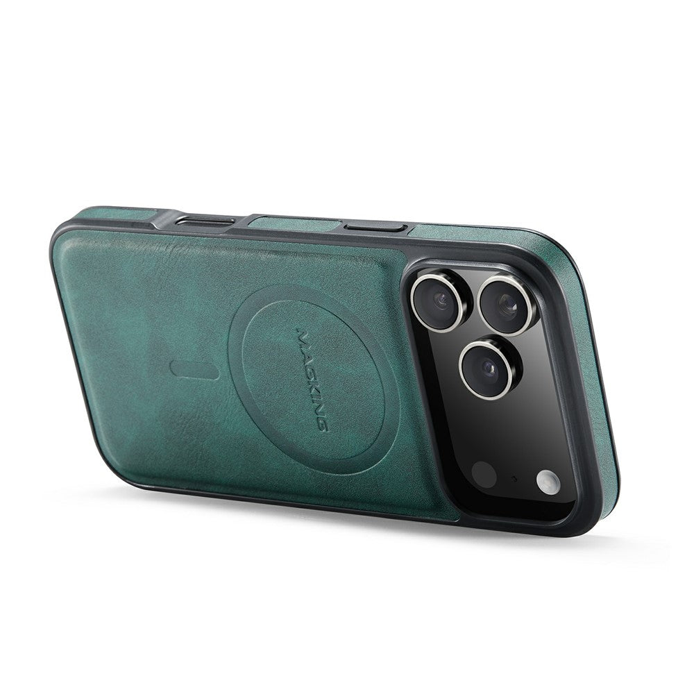 MAGKING K1 Series For iPhone 17 Pro Max Magnetic Case PC + TPU + PU Leather Phone Cover - Green