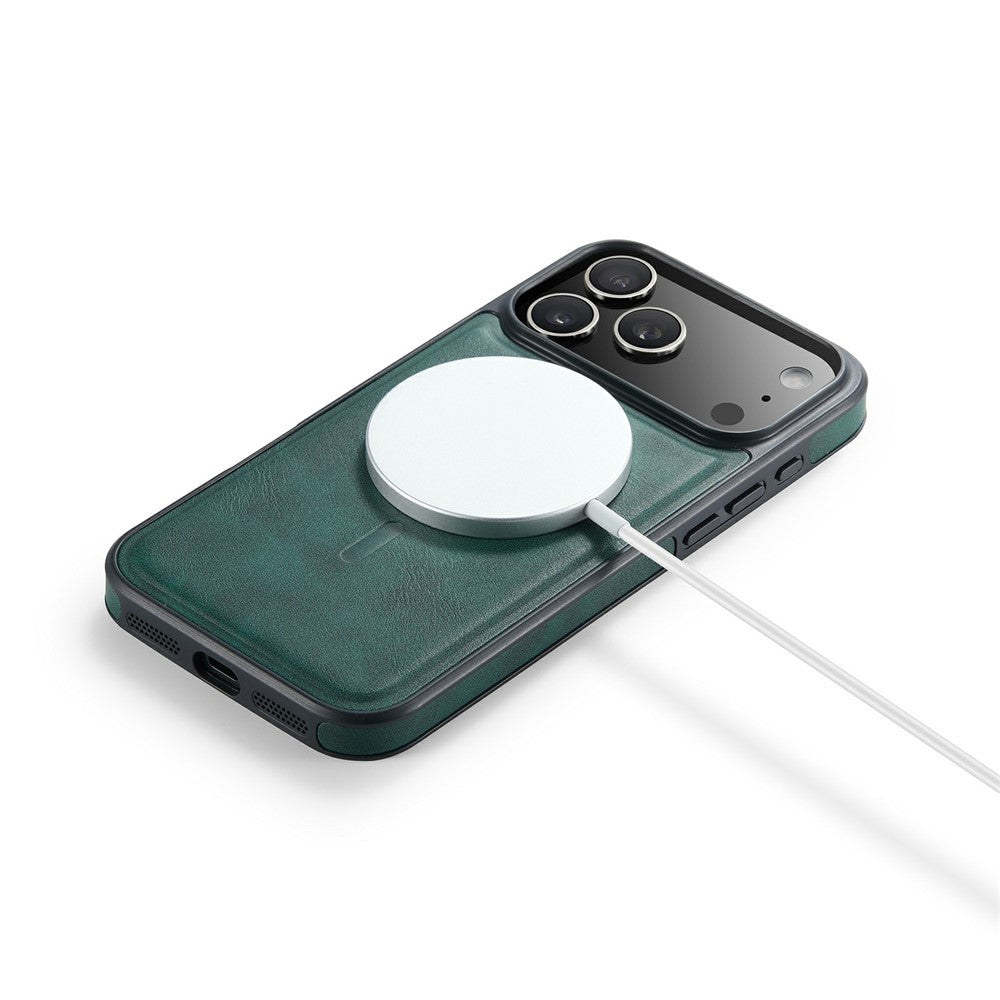 MAGKING K1 Series For iPhone 17 Pro Max Magnetic Case PC + TPU + PU Leather Phone Cover - Green