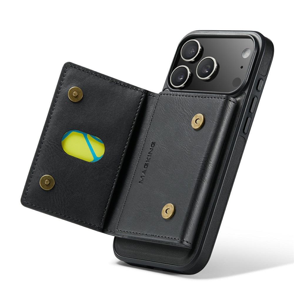 MAGKING K2 Series For iPhone 17 Pro Max Case Compatible with MagSafe PC + TPU + PU Phone Cover - Black