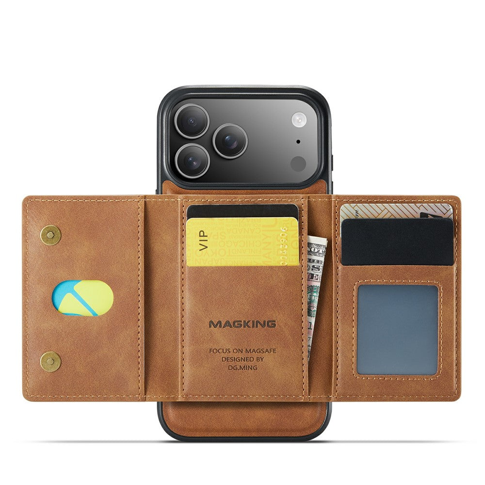 MAGKING K2 Series For iPhone 17 Pro Max Case Compatible with MagSafe PC + TPU + PU Phone Cover - Brown