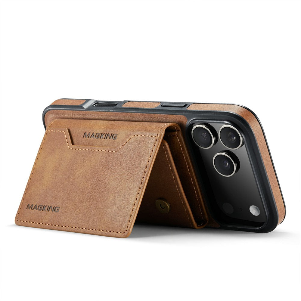 MAGKING K2 Series For iPhone 17 Pro Max Case Compatible with MagSafe PC + TPU + PU Phone Cover - Brown