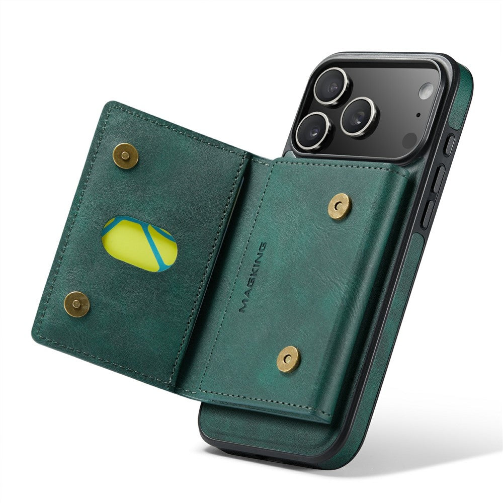 MAGKING K2 Series For iPhone 17 Pro Max Case Compatible with MagSafe PC + TPU + PU Phone Cover - Green