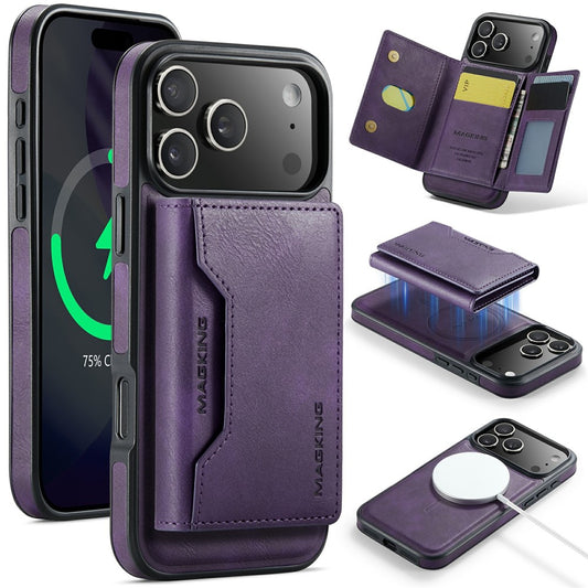 MAGKING K2 Series For iPhone 17 Pro Max Case Compatible with MagSafe PC + TPU + PU Phone Cover - Purple