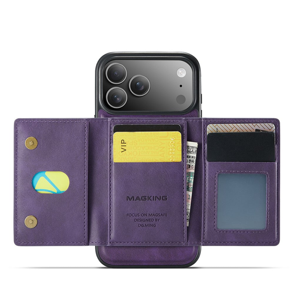 MAGKING K2 Series For iPhone 17 Pro Max Case Compatible with MagSafe PC + TPU + PU Phone Cover - Purple