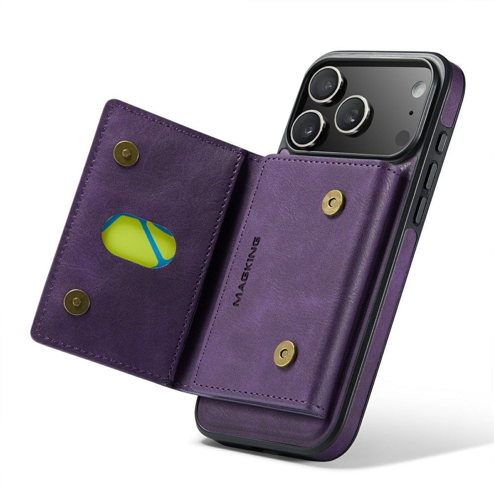 MAGKING K2 Series For iPhone 17 Pro Max Case Compatible with MagSafe PC + TPU + PU Phone Cover - Purple