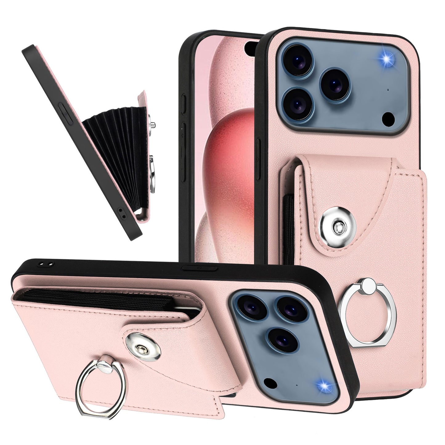 For iPhone 17 Pro Max Case YB Leather Coating Series - Pink