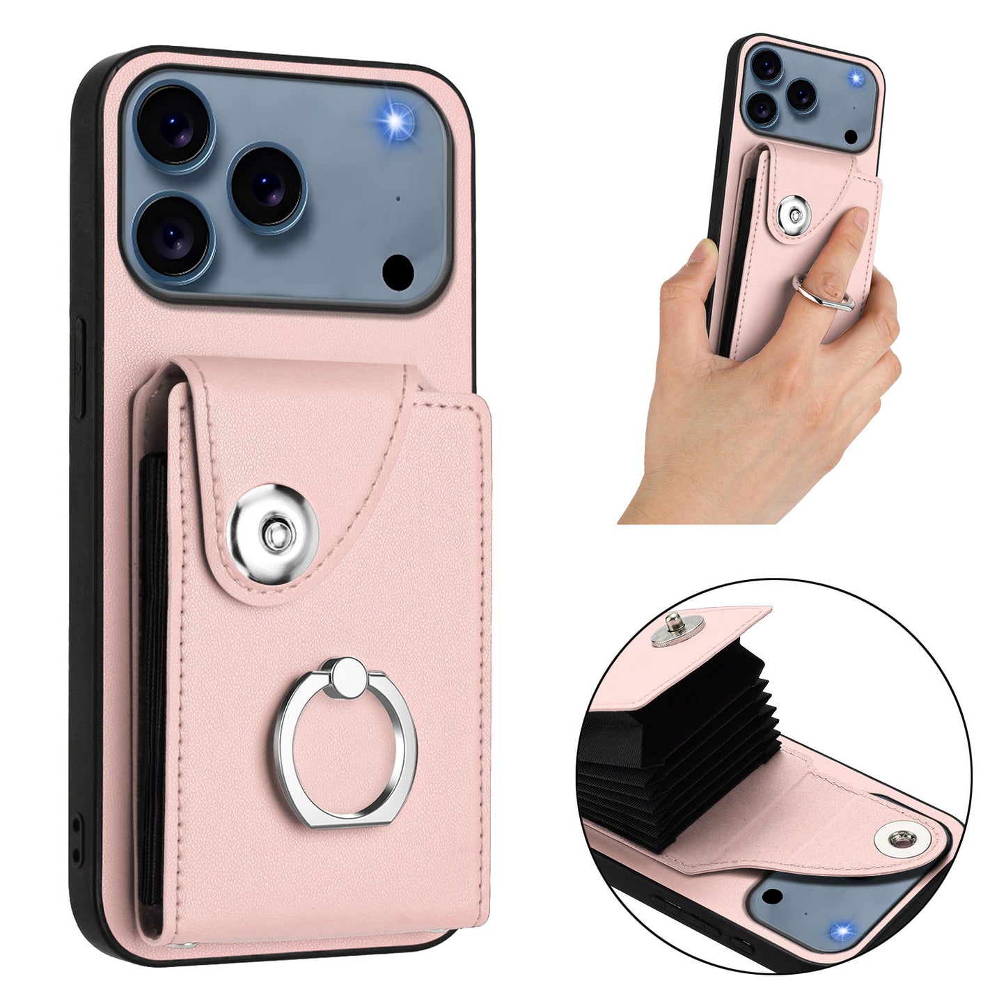 For iPhone 17 Pro Max Case YB Leather Coating Series - Pink
