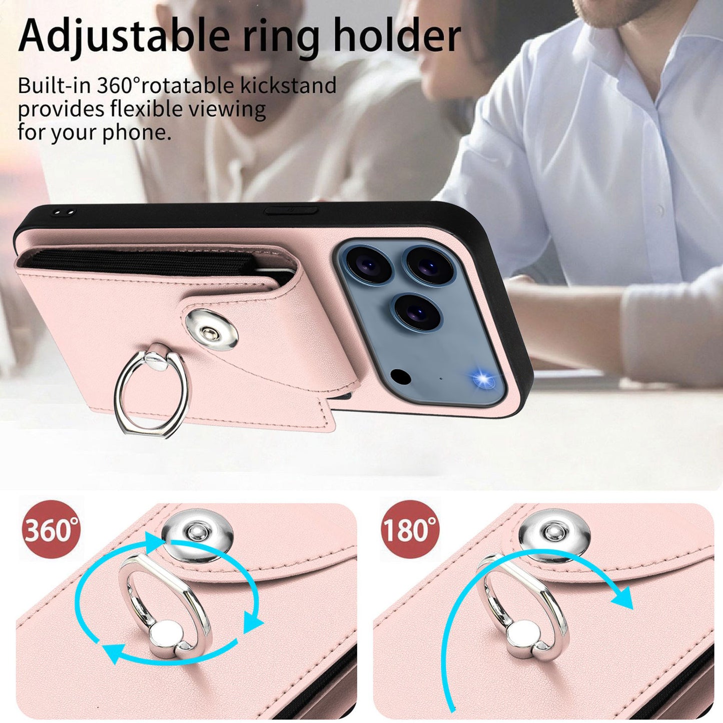 For iPhone 17 Pro Max Case YB Leather Coating Series - Pink