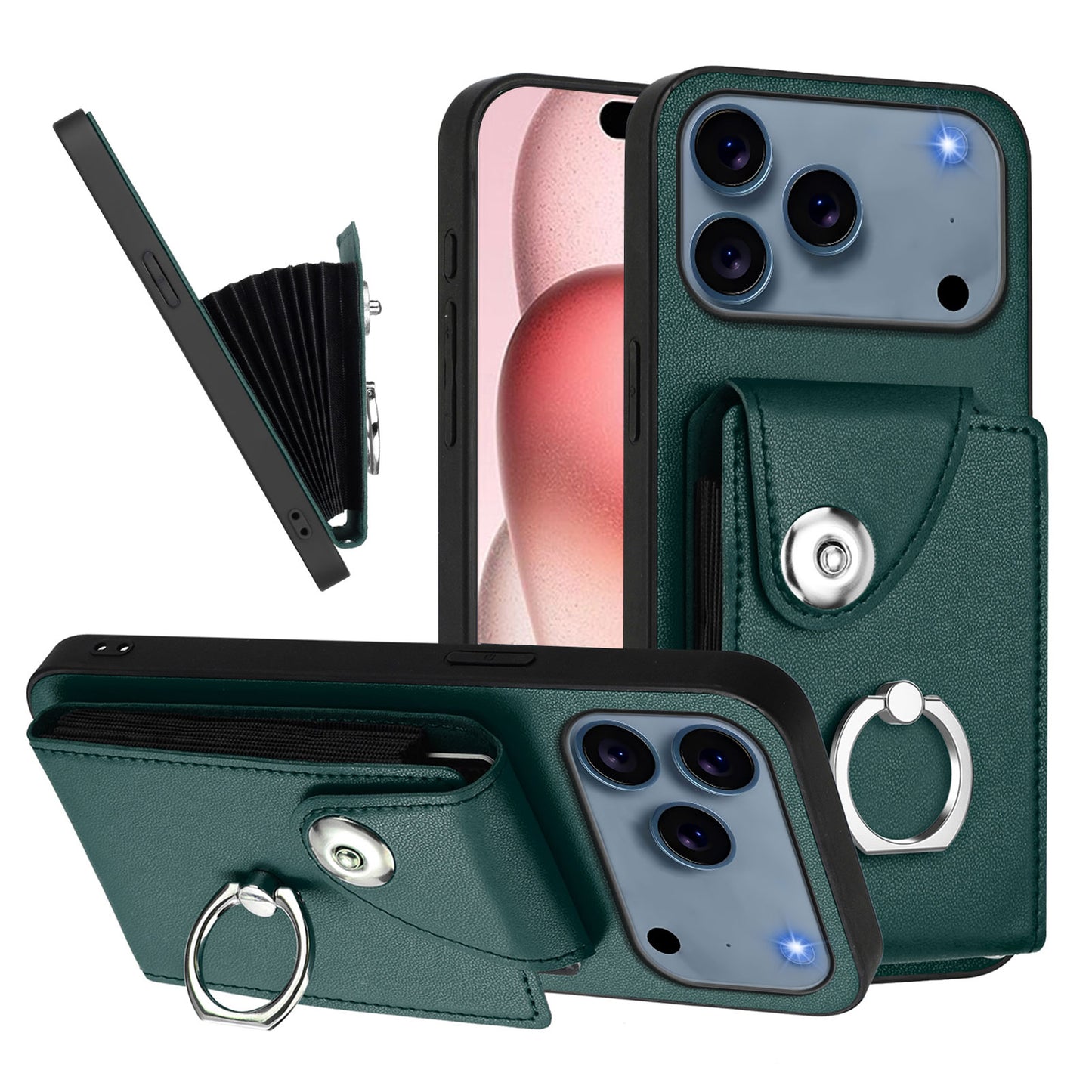 For iPhone 17 Pro Max Case YB Leather Coating Series - Green