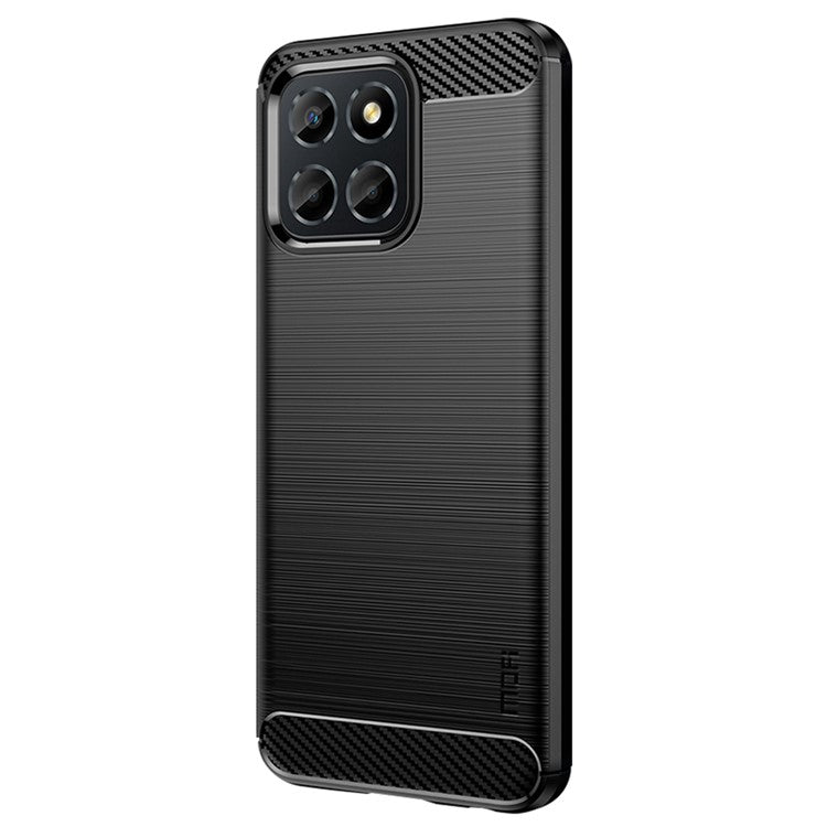 MOFI JK TPU Series-1 for Honor X8 4G / X30i Anti-fingerprint Phone Case Carbon Fiber Texture Flexible TPU Brushed Protective Shell - Black