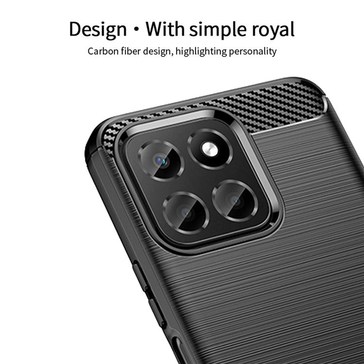 MOFI JK TPU Series-1 for Honor X8 4G / X30i Anti-fingerprint Phone Case Carbon Fiber Texture Flexible TPU Brushed Protective Shell - Red
