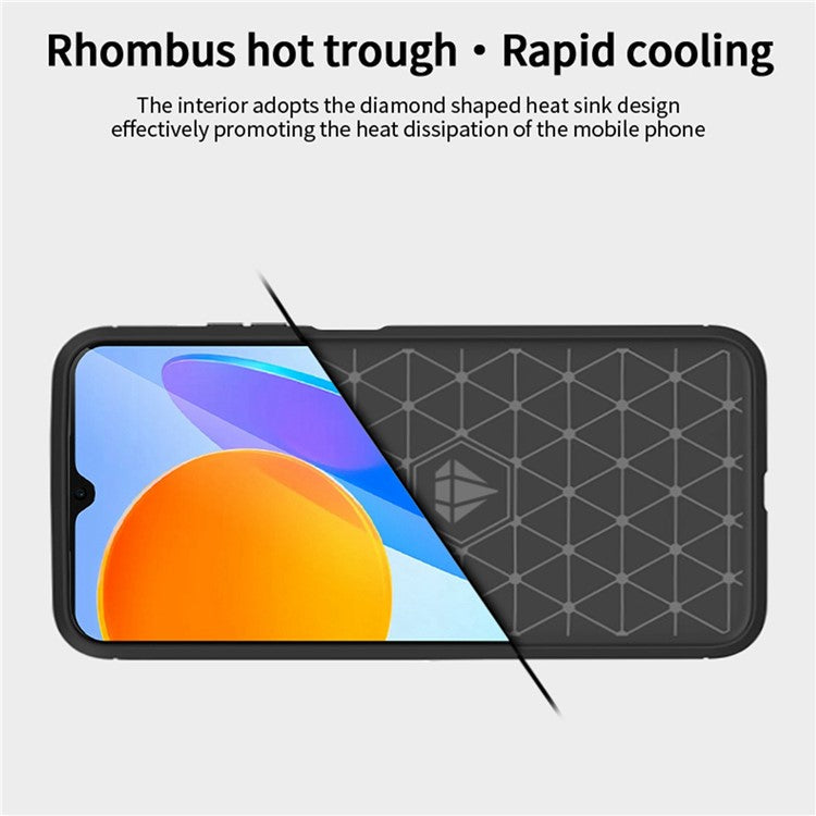 MOFI JK TPU Series-1 for Honor X8 4G / X30i Anti-fingerprint Phone Case Carbon Fiber Texture Flexible TPU Brushed Protective Shell - Red