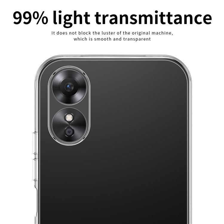 MOFI For Oppo A17 4G Transparent Flexible TPU Case Anti-scratch Protective Cell Phone Cover