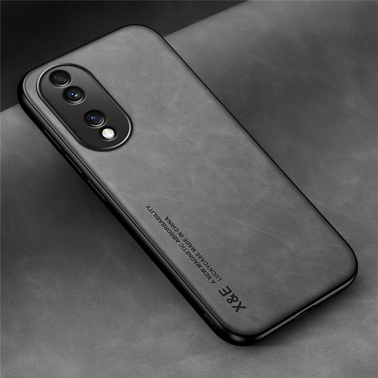 X&E Magnetic Phone Cover For Honor 70 5G, Skin-touch Feeling Protective Phone Case with Built-in Metal Sheet - Grey