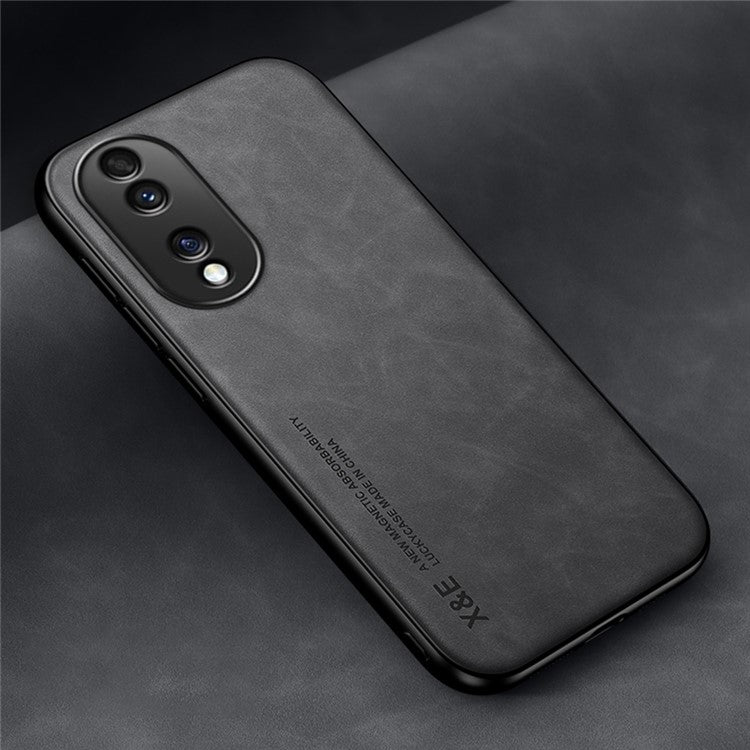X&E Magnetic Phone Cover For Honor 70 5G, Skin-touch Feeling Protective Phone Case with Built-in Metal Sheet - Black