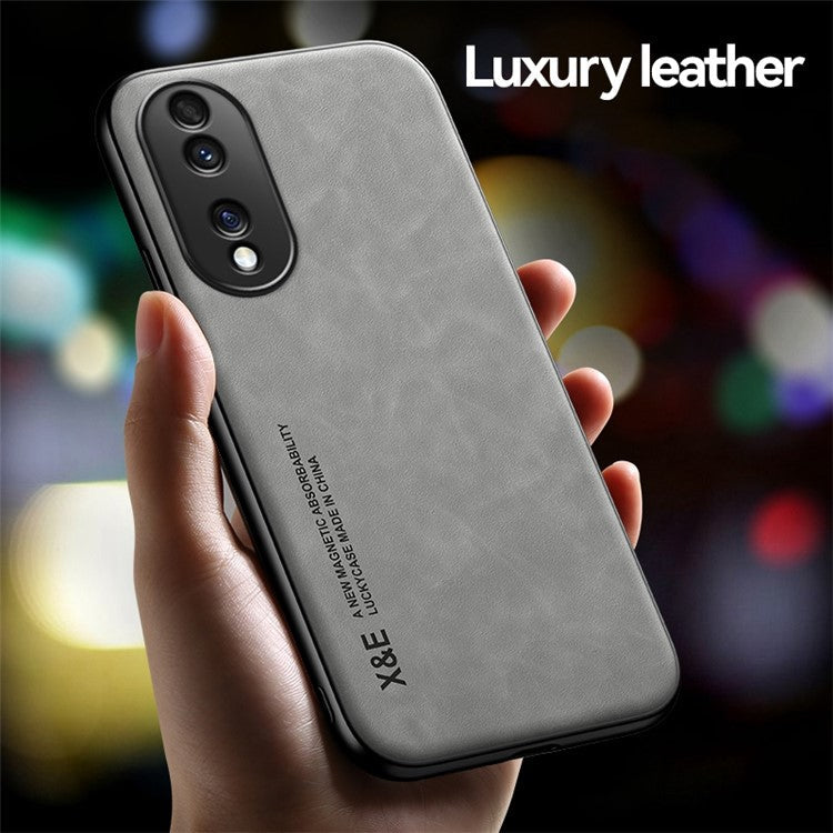 X&E Magnetic Phone Cover For Honor 70 5G, Skin-touch Feeling Protective Phone Case with Built-in Metal Sheet - Black