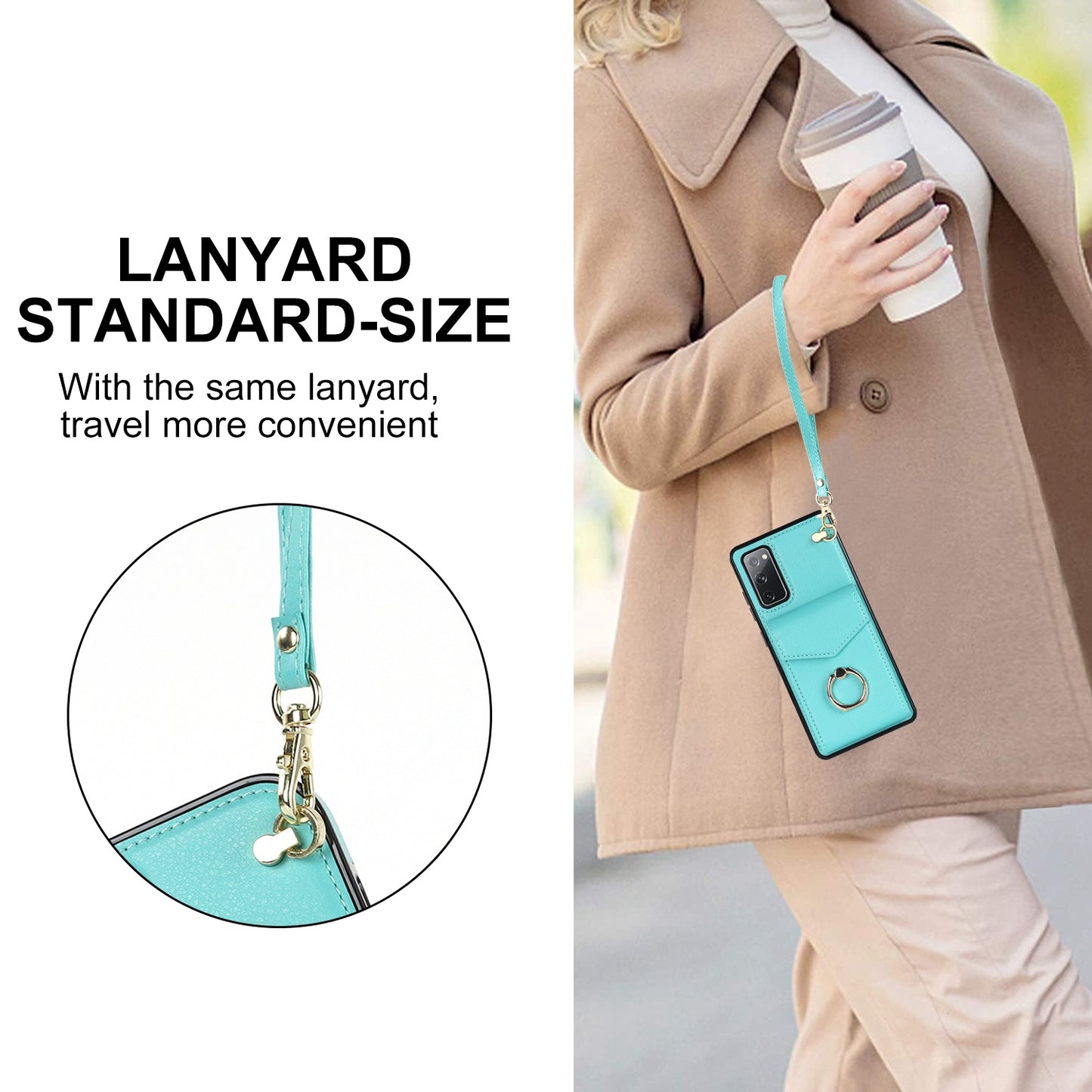 For Samsung Galaxy S20 FE 5G / S20 FE / S20 FE 2022 / S20 Lite Accordion Style PU Leather+TPU Kickstand Case RFID Blocking Multiple Card Slots Phone Cover - Mint Green