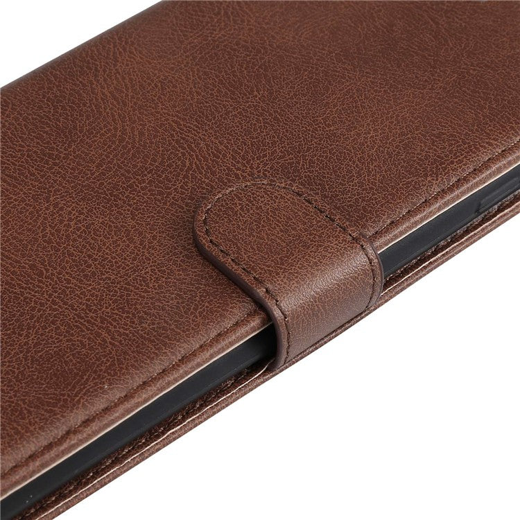 KT Leather Series-2 for Oppo Reno8 Pro 5G (Global Version) / Reno8 Pro+ (China) 5G Wallet Phone Case Solid Color PU Leather Magnetic Closure Flip Stand Cover with Strap - Brown