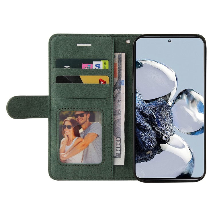 KT Leather Series-1 For Motorola Edge 30 Fusion 5G / Moto S30 Pro 5G Dual-color Splicing Full Coverage PU Leather Phone Wallet Case Stand Drop-proof Cover with Strap - Green
