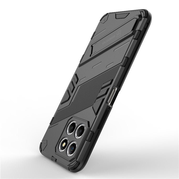 Kickstand Phone Case for Honor X8 5G, Hard PC + Soft TPU Anti-drop Hybrid Protective Cover - Black