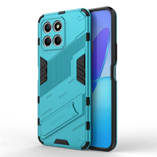Kickstand Phone Case for Honor X8 5G, Hard PC + Soft TPU Anti-drop Hybrid Protective Cover - Baby Blue