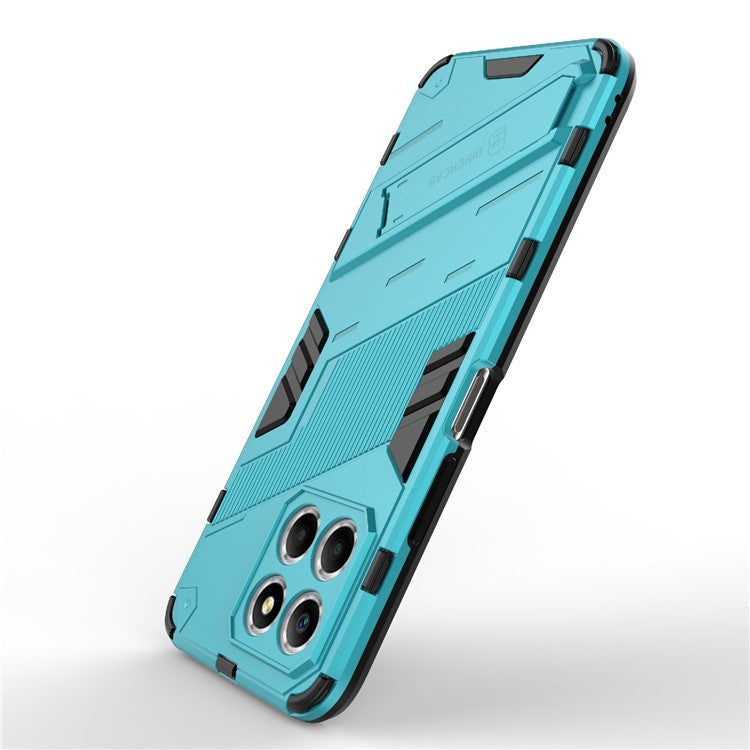 Kickstand Phone Case for Honor X8 5G, Hard PC + Soft TPU Anti-drop Hybrid Protective Cover - Baby Blue