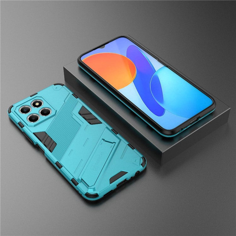 Kickstand Phone Case for Honor X8 5G, Hard PC + Soft TPU Anti-drop Hybrid Protective Cover - Baby Blue