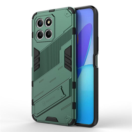 Kickstand Phone Case for Honor X8 5G, Hard PC + Soft TPU Anti-drop Hybrid Protective Cover - Green