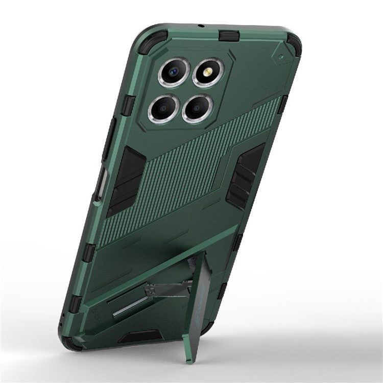 Kickstand Phone Case for Honor X8 5G, Hard PC + Soft TPU Anti-drop Hybrid Protective Cover - Green