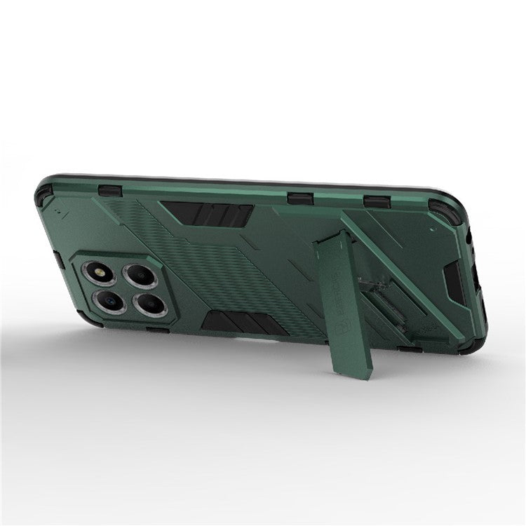 Kickstand Phone Case for Honor X8 5G, Hard PC + Soft TPU Anti-drop Hybrid Protective Cover - Green