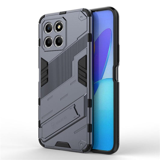 Kickstand Phone Case for Honor X8 5G, Hard PC + Soft TPU Anti-drop Hybrid Protective Cover - Dark Blue