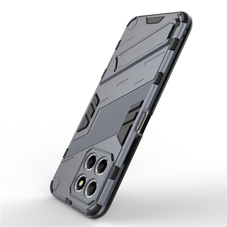 Kickstand Phone Case for Honor X8 5G, Hard PC + Soft TPU Anti-drop Hybrid Protective Cover - Dark Blue