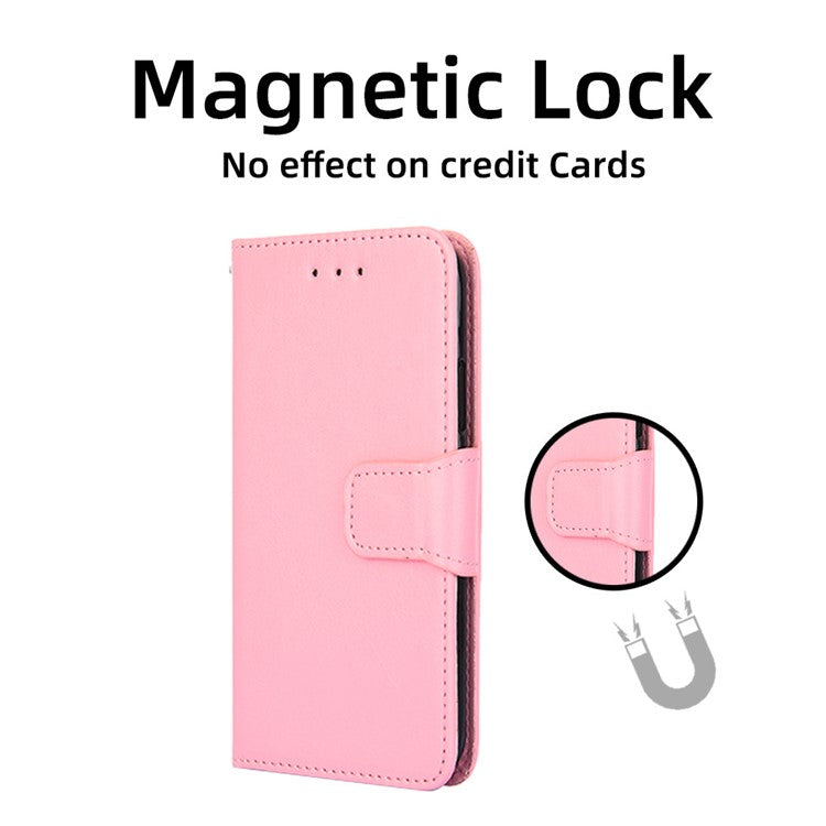 For Honor X8 5G / X6 4G Textured PU Leather Magnetic Clasp Phone Case Wallet Stand Drop-proof Inner TPU Cover - Rose