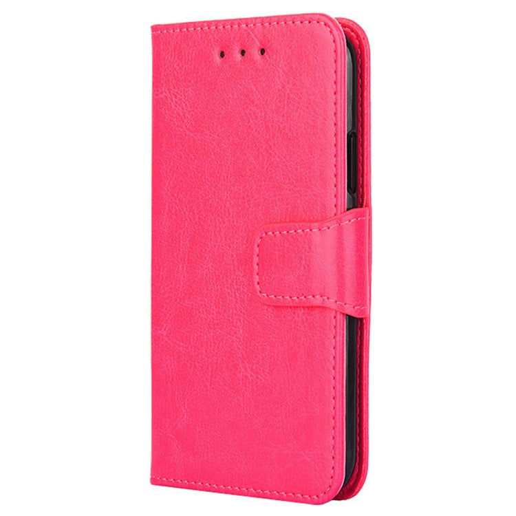 For Honor X8 5G / X6 4G Textured PU Leather Magnetic Clasp Phone Case Wallet Stand Drop-proof Inner TPU Cover - Rose