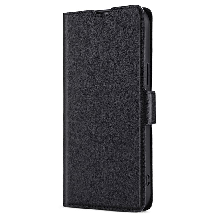 For Honor X8 5G / X6 4G PU Leather Stand Card Holder Case Full Protection Magnetic Clasp Phone Cover - Black