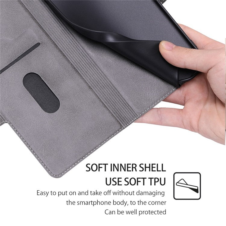 For Honor X8 5G / X6 4G PU Leather Stand Card Holder Case Full Protection Magnetic Clasp Phone Cover - White