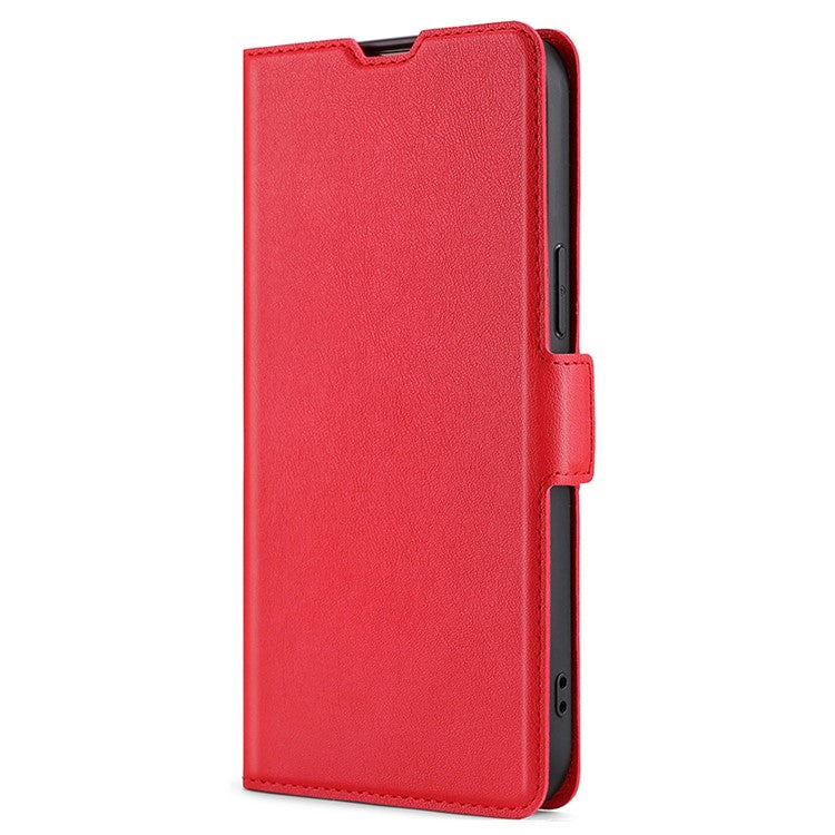 For Honor X8 5G / X6 4G PU Leather Stand Card Holder Case Full Protection Magnetic Clasp Phone Cover - Red