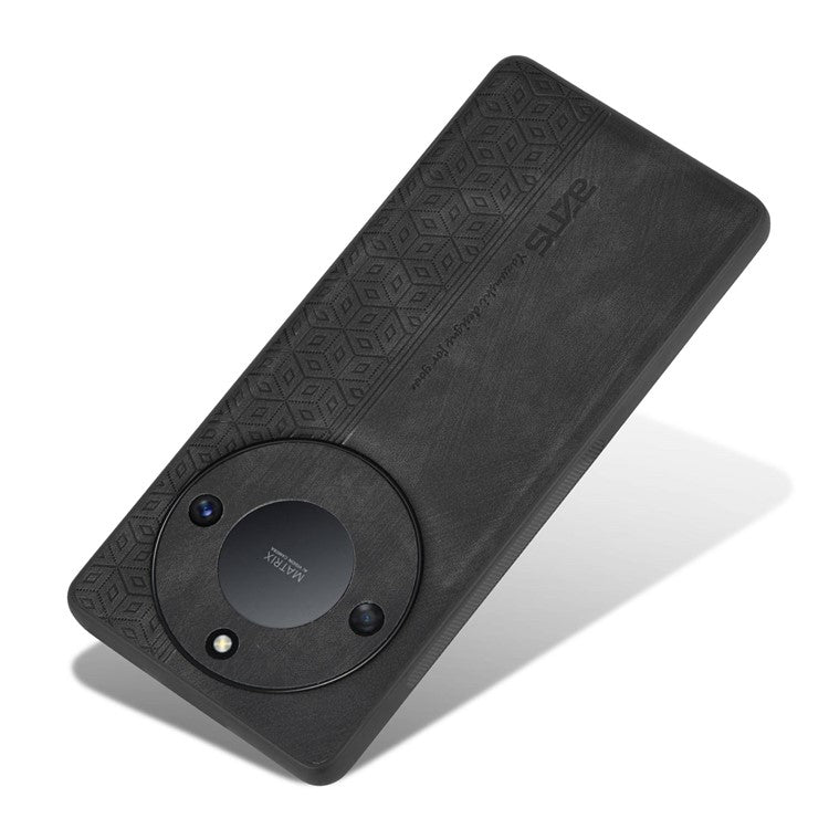 AZNS For Honor X40 5G Imprinted Pattern PU Leather Coated TPU Case Drop-proof Phone Back Cover - Black