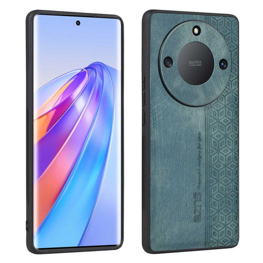 AZNS For Honor X40 5G Imprinted Pattern PU Leather Coated TPU Case Drop-proof Phone Back Cover - Green